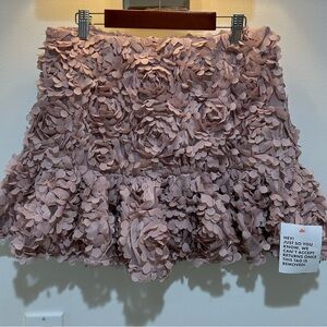 Floral Textured Pink Skirt